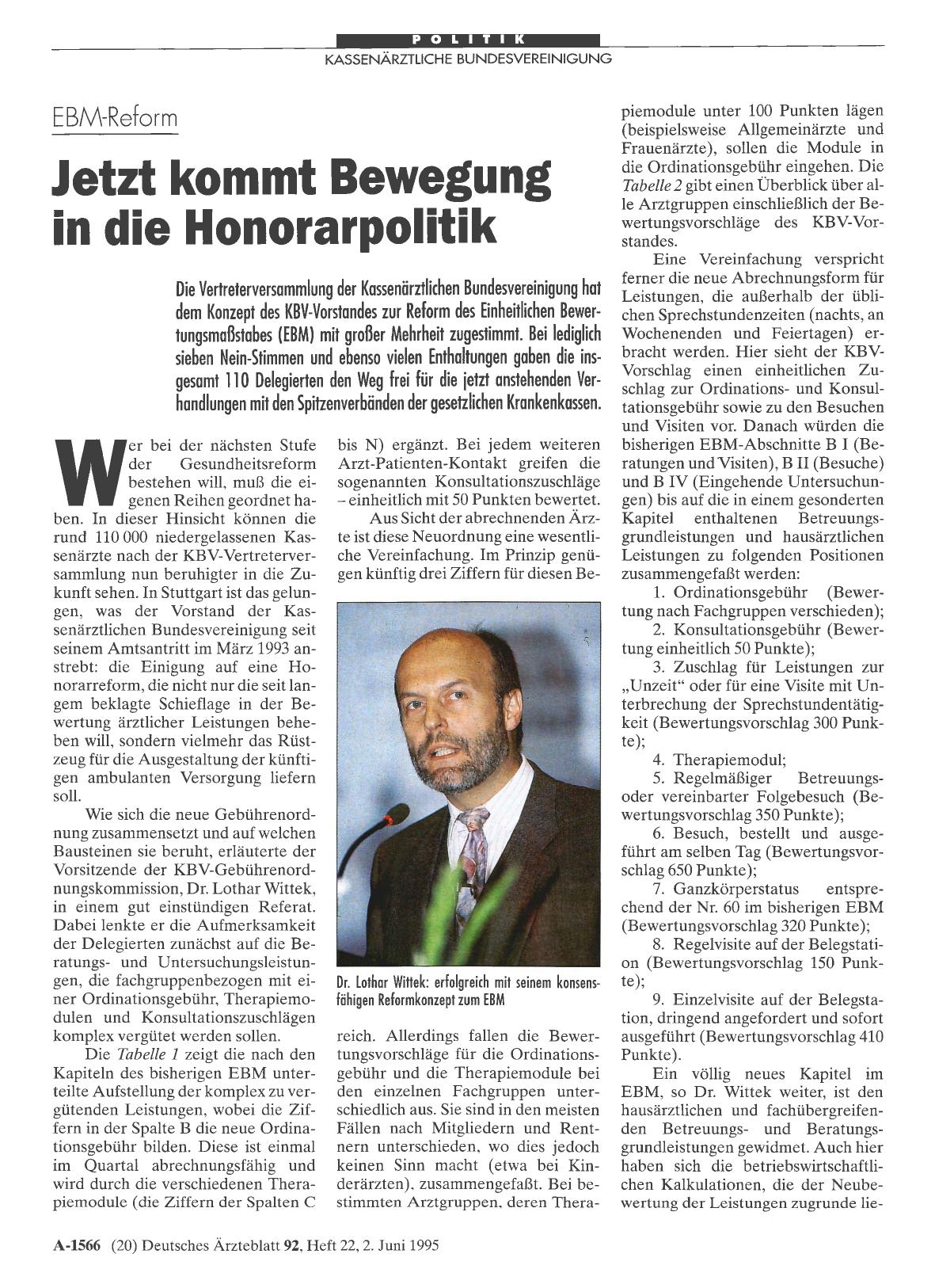 Vorschauseite 1: EBM-Reform: Jetzt kommt Bewegung in die Honorarpolitik
