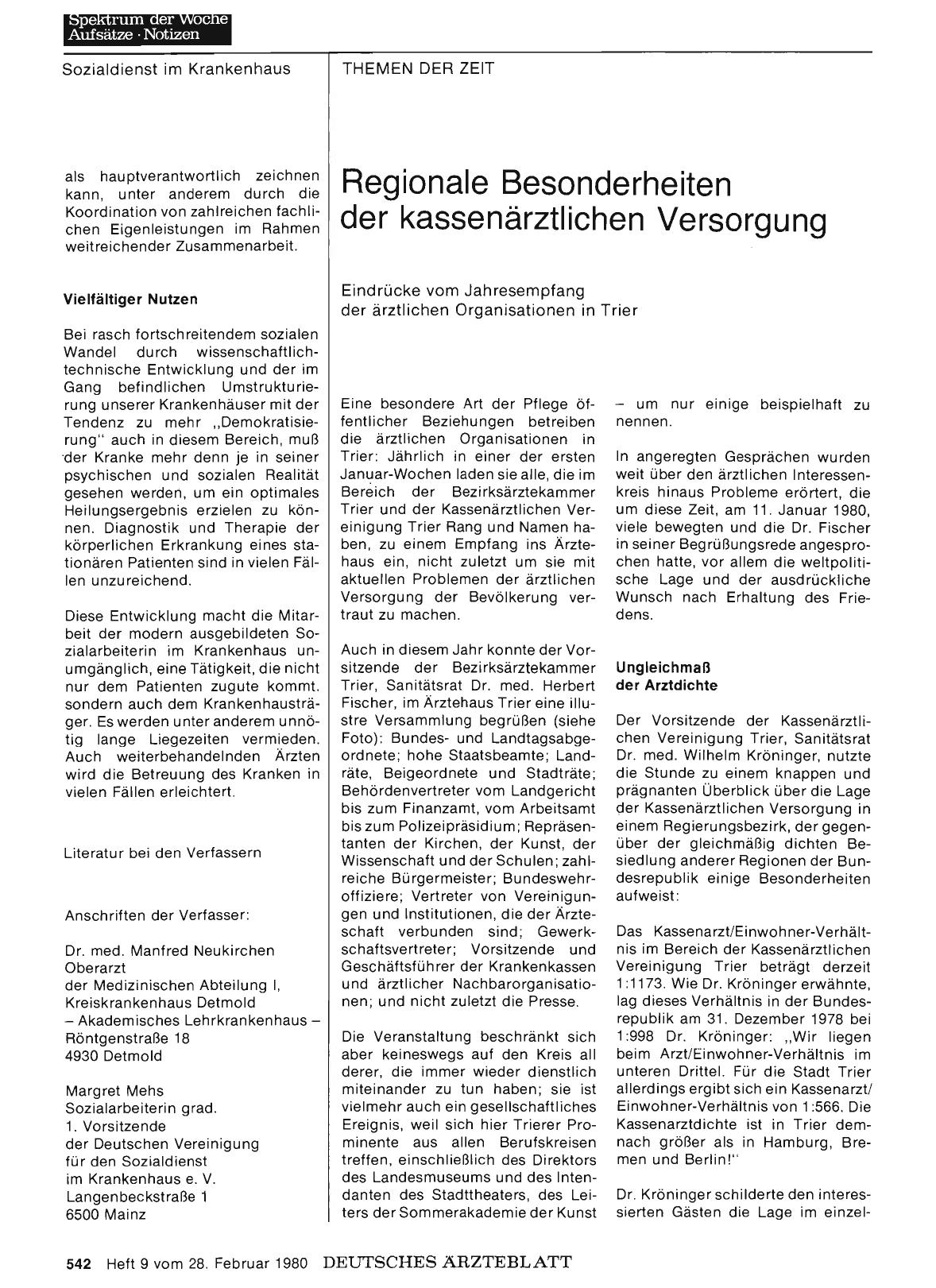 Vorschauseite 1: Regionale Besonderheiten der kassenärztlichen Versorgung