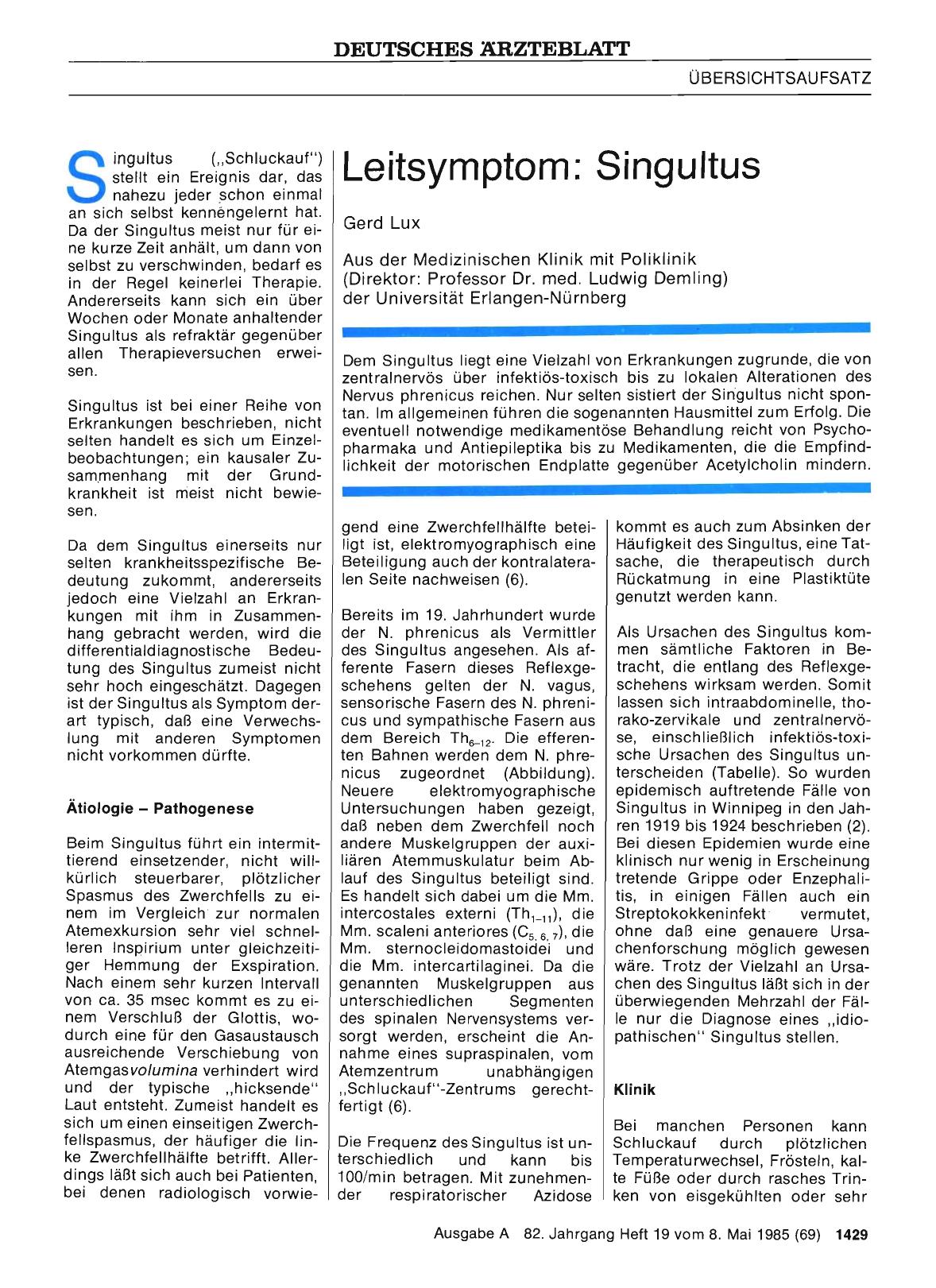 Vorschauseite 1: Leitsymptom: Singultus