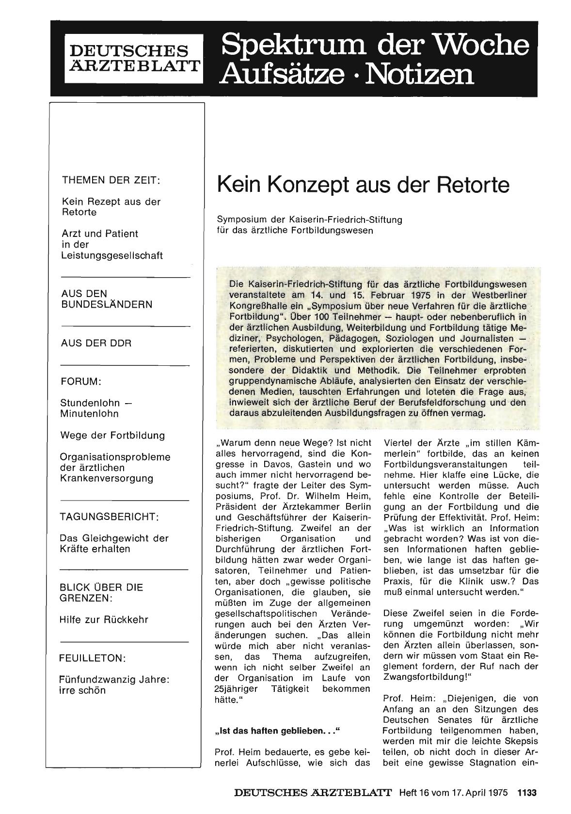 Vorschauseite 1: Kein Konzept aus der Retorte