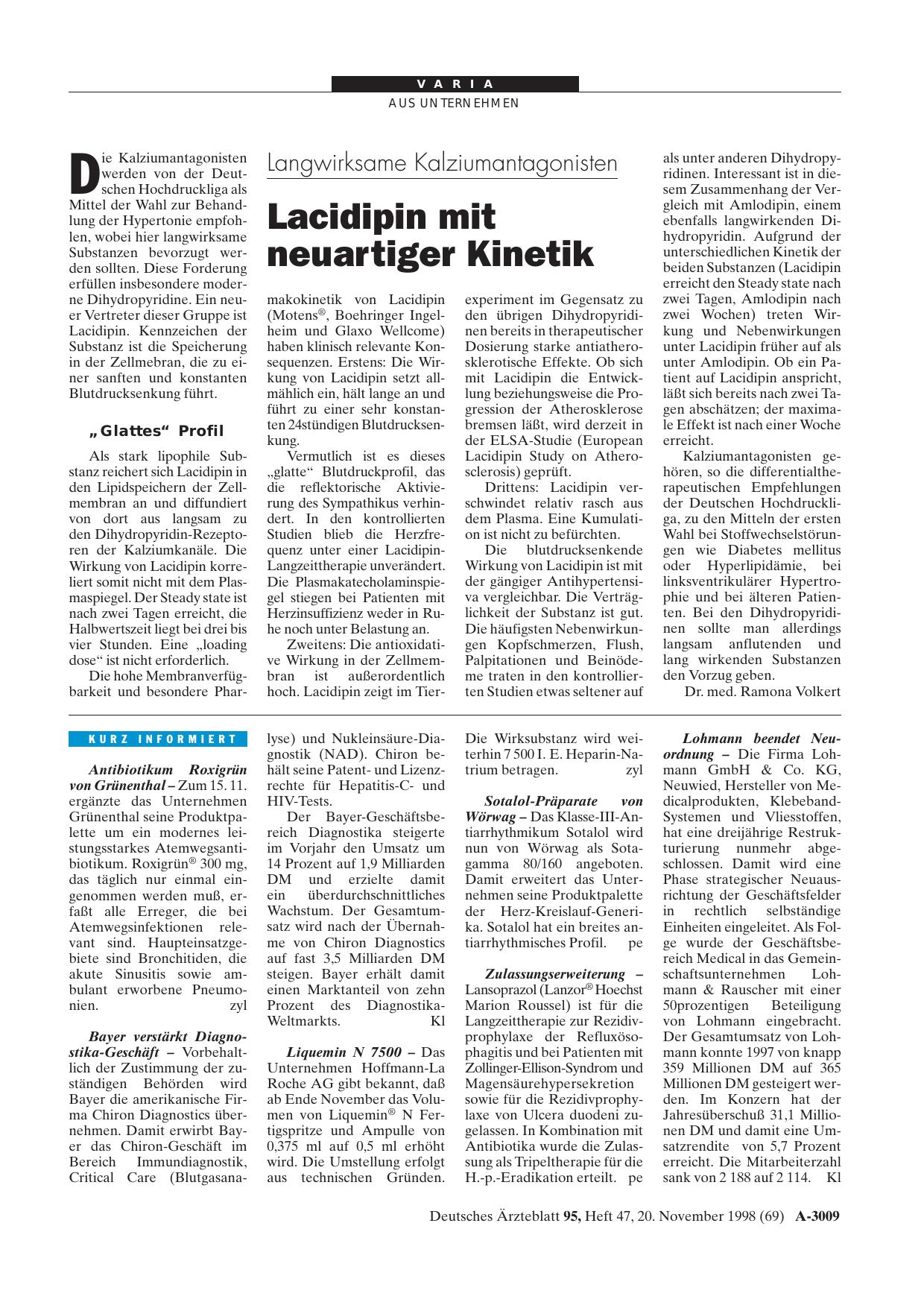 Vorschauseite 1: Antibiotikum Roxigrün von Grünenthal