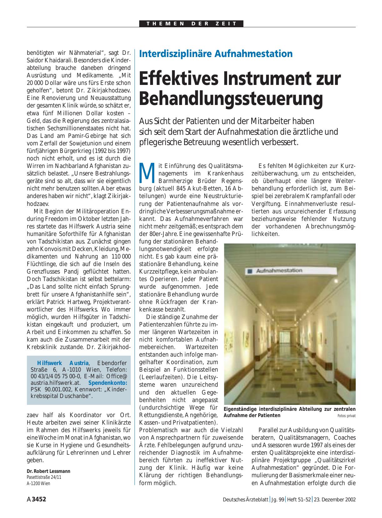 Vorschauseite 1: Interdisziplinäre Aufnahmestation: Effektives Instrument zur Behandlungssteuerung