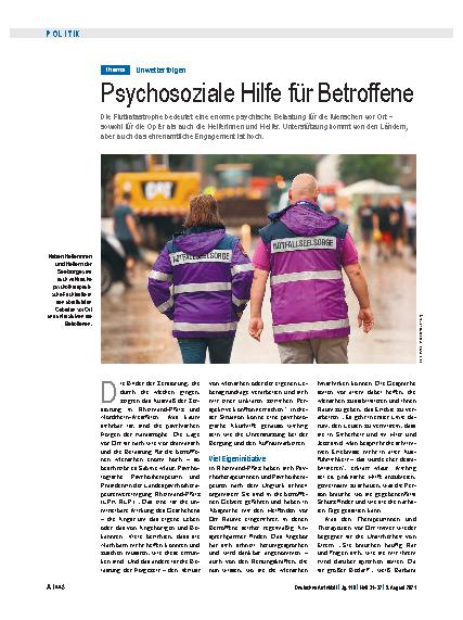 Vorschauseite 1: Unwetterfolgen: Psychosoziale Hilfe für Betroffene