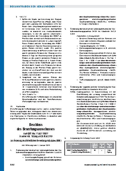 Vorschauseite 5: Beschluss des Bewertungsausschusses nach § 87 Abs. 1 Satz 1 SGB V in seiner 435. Sitzung: Änderung des Einheitlichen Bewertungsmaßstabes, Teil A, Teil B