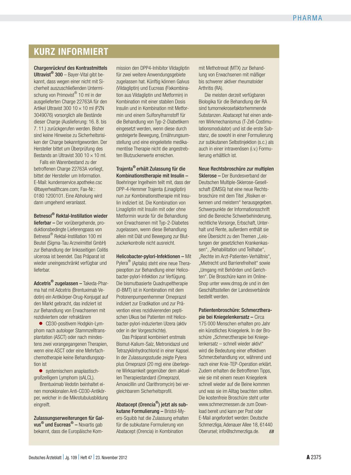 Vorschauseite 1: Kurz informiert