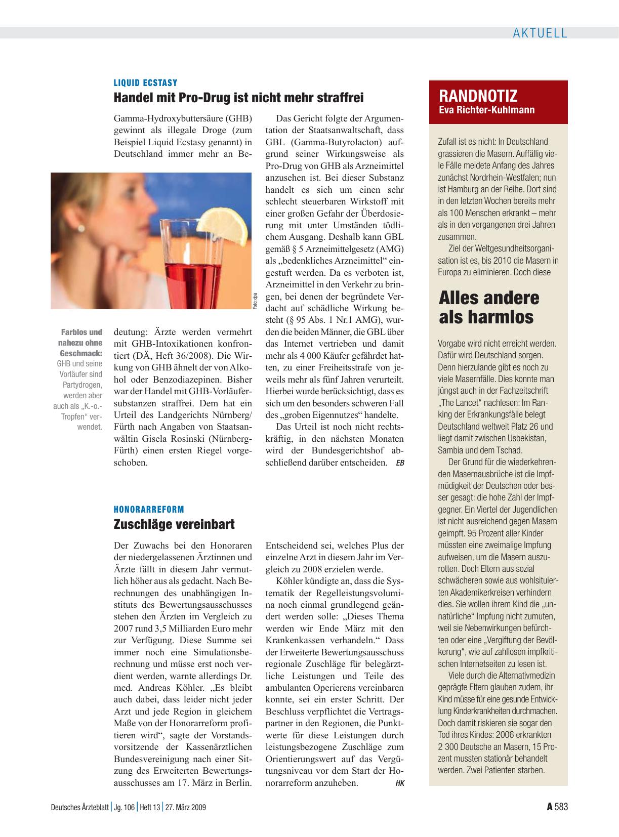 Vorschauseite 1: Honorarreform: Zuschläge vereinbart