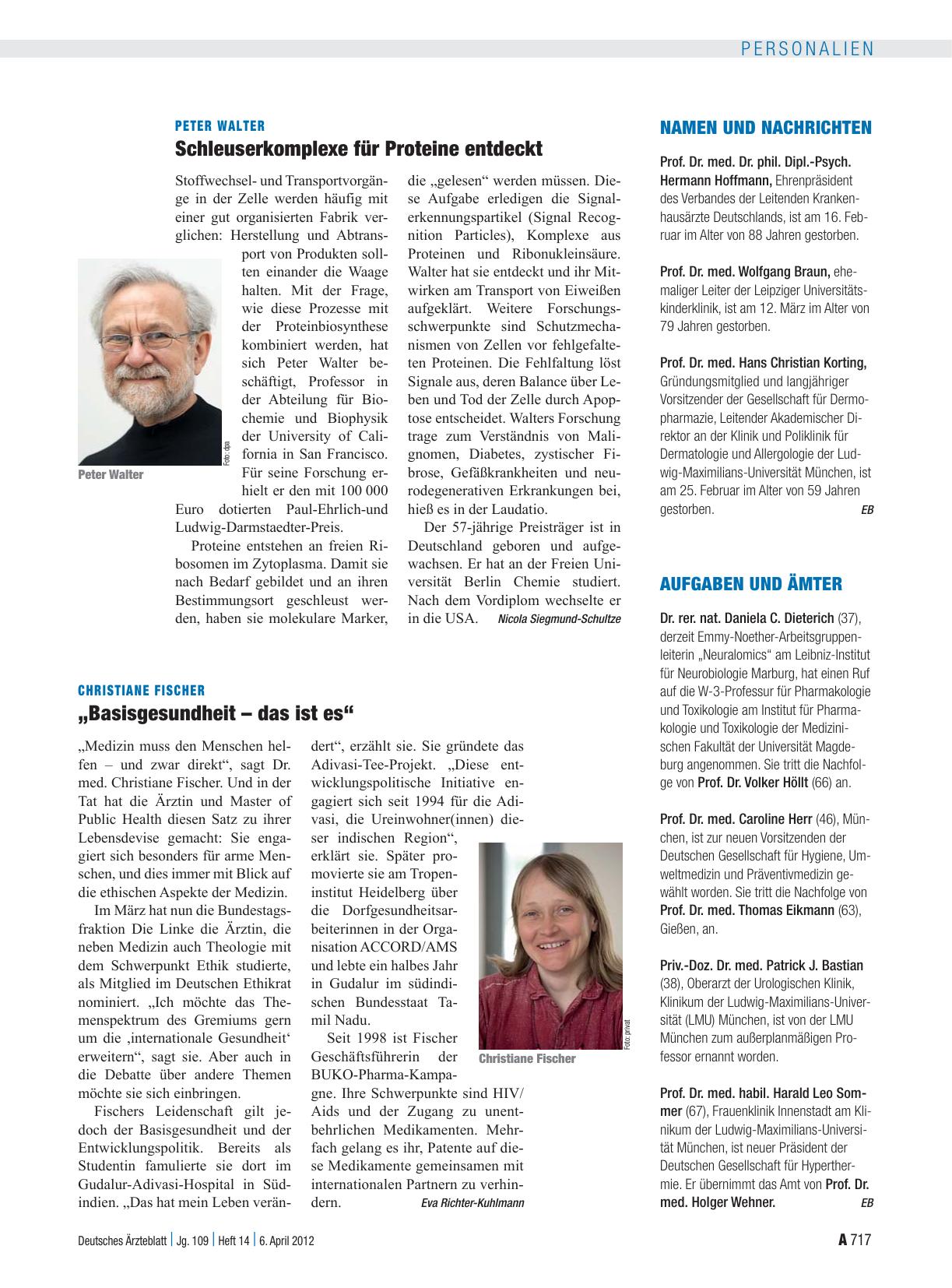 Vorschauseite 1: Namen und Nachrichten