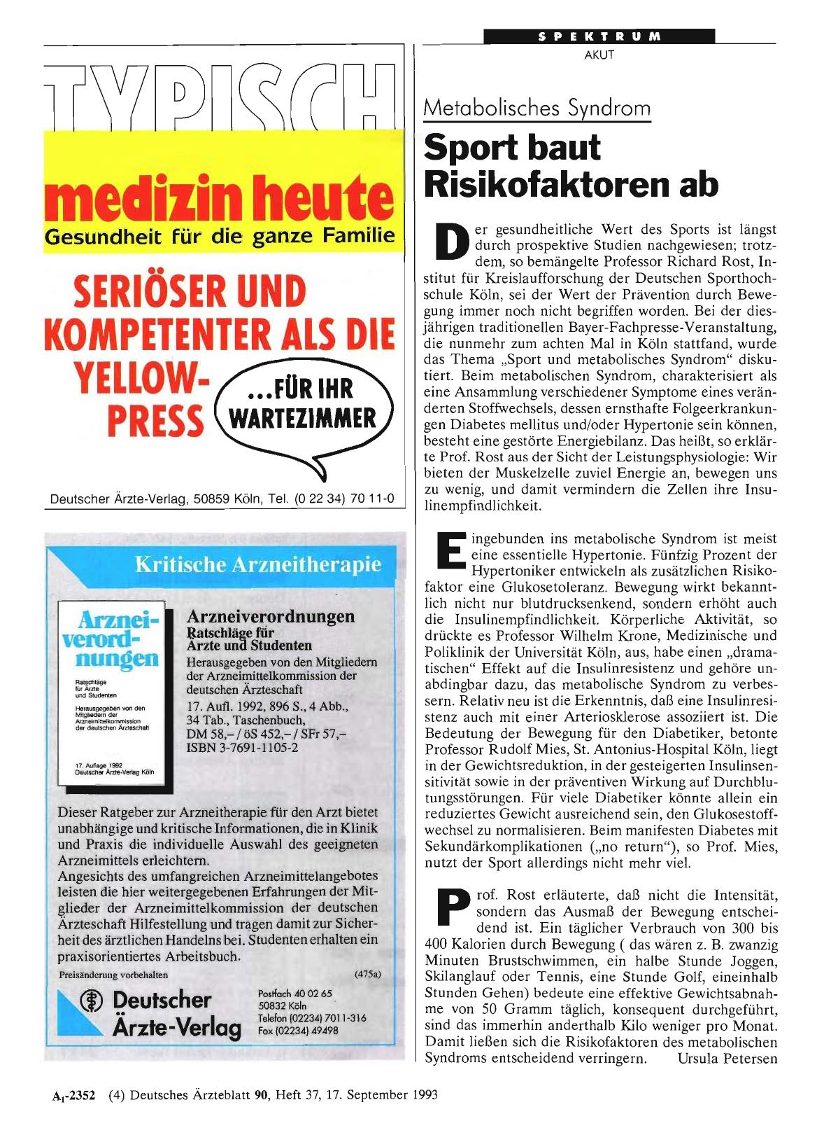 Vorschauseite 1: Metabolisches Syndrom: Sport baut Risikofaktoren ab