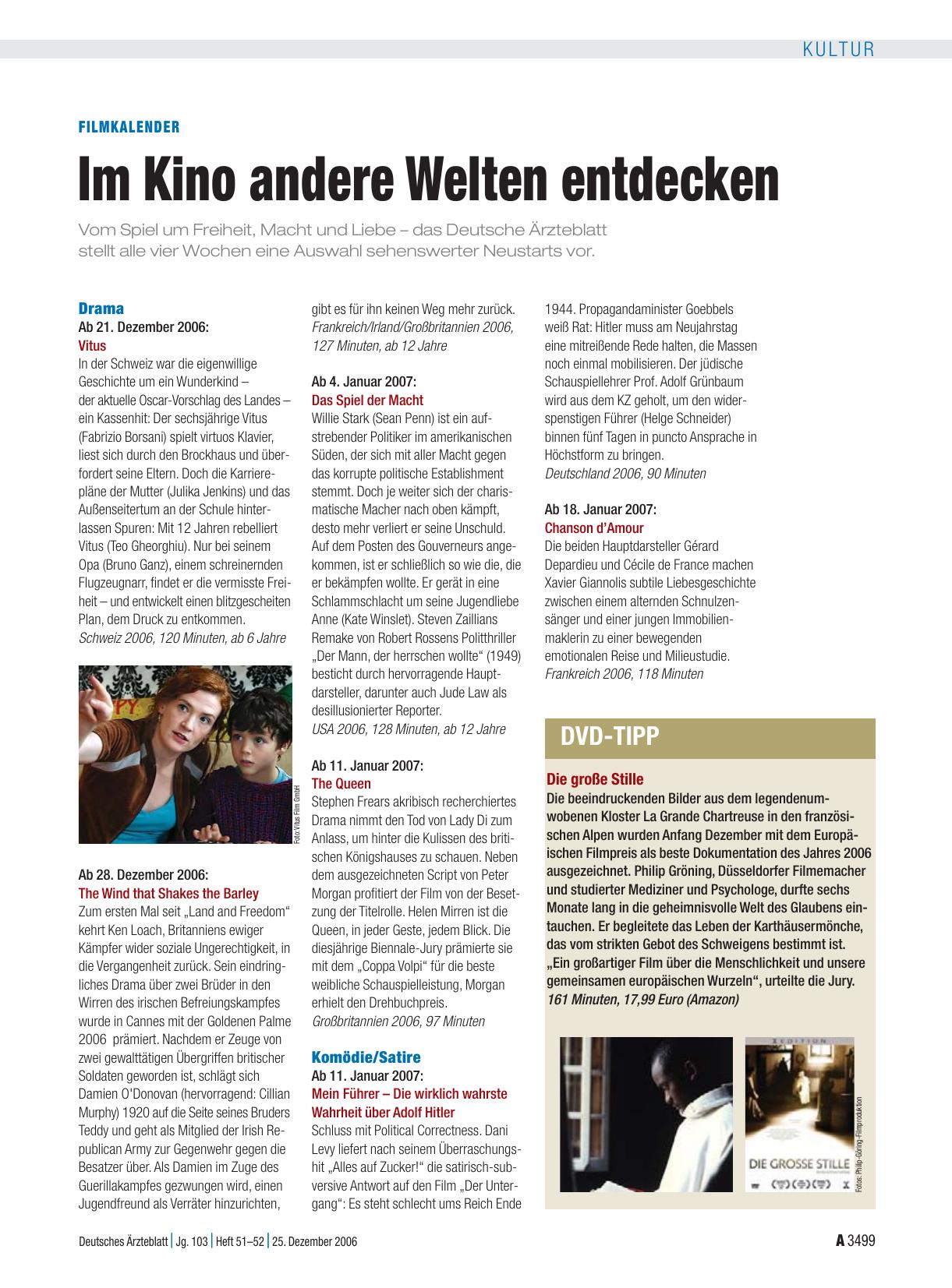 Vorschauseite 1: Filmkalender: Im Kino andere Welten entdecken