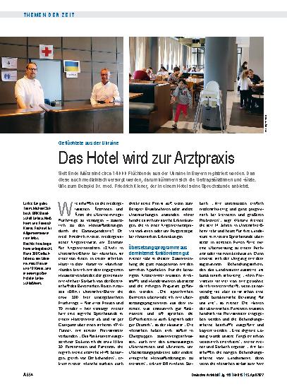 Vorschauseite 1: Geflüchtete aus der Ukraine: Das Hotel wird zur Arztpraxis