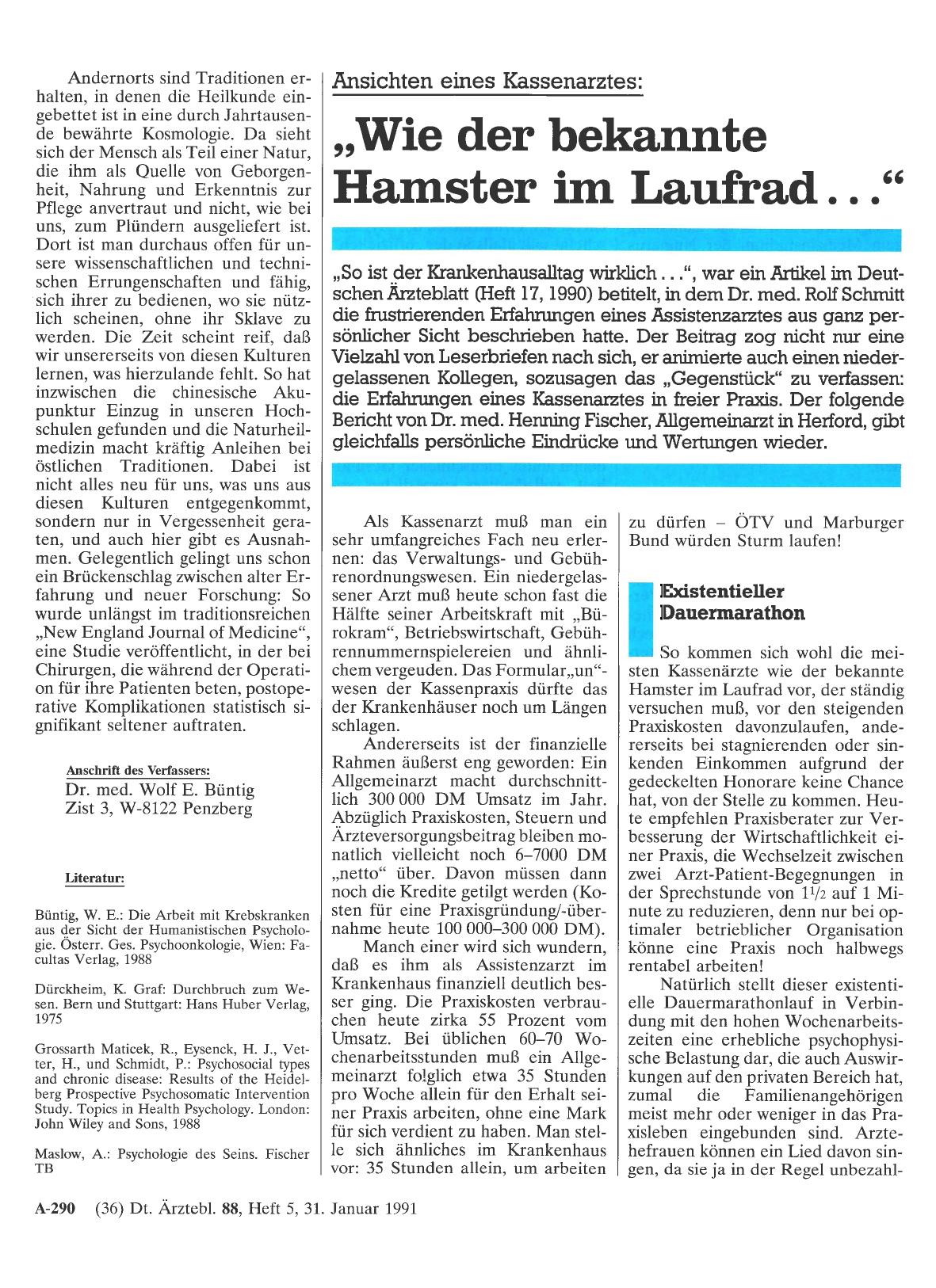 Vorschauseite 1: Ansichten eines Kassenarztes: „Wie der bekannte Hamster im Laufrad. .. “