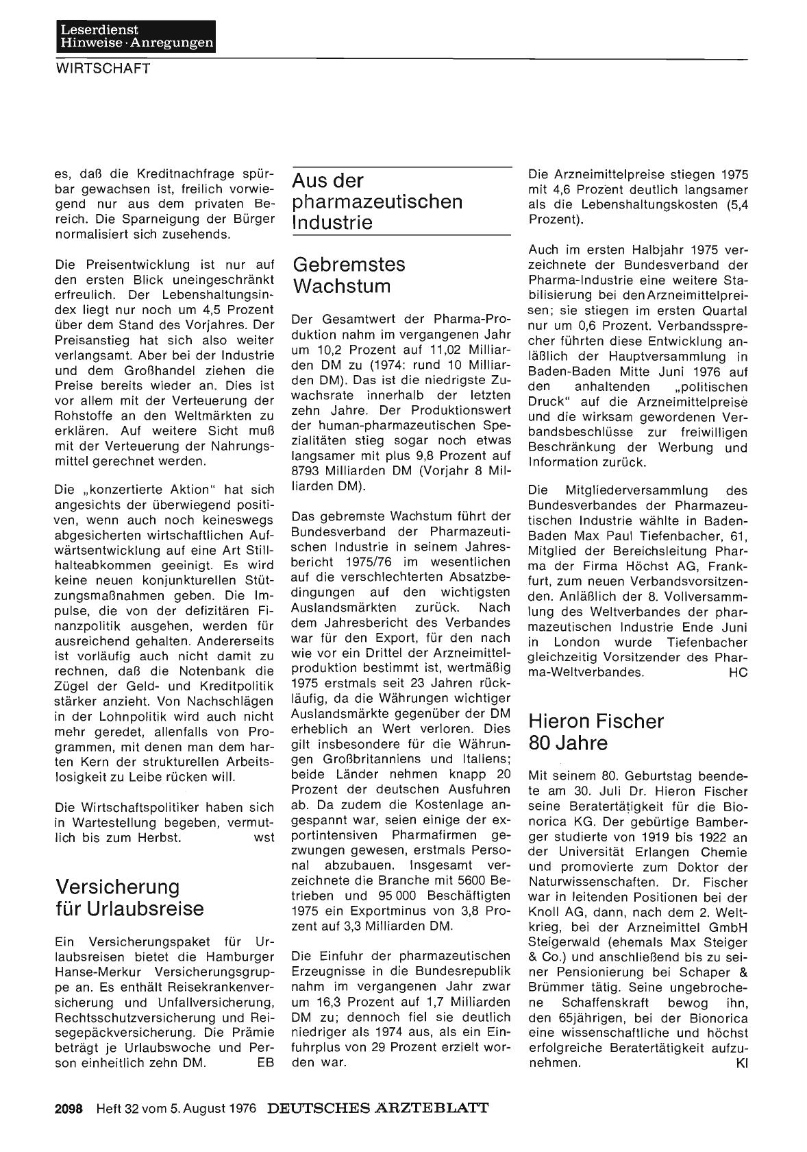 Vorschauseite 1: Hieron Fischer 80 Jahre
