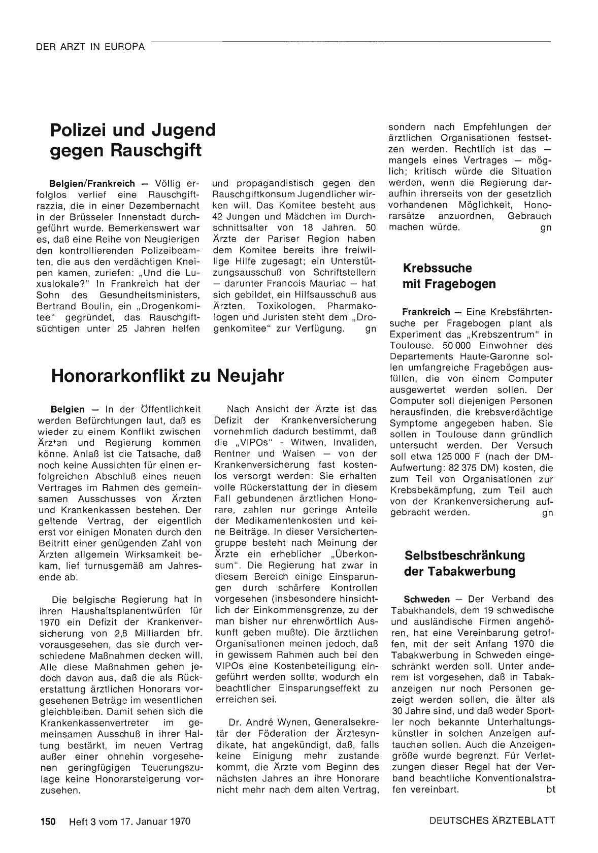 Vorschauseite 1: Polizei und Jugend gegen Rauschgift