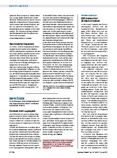 Vorschauseite 1: Informationspaket: KBV beleuchtet ärztliche Freiheit
