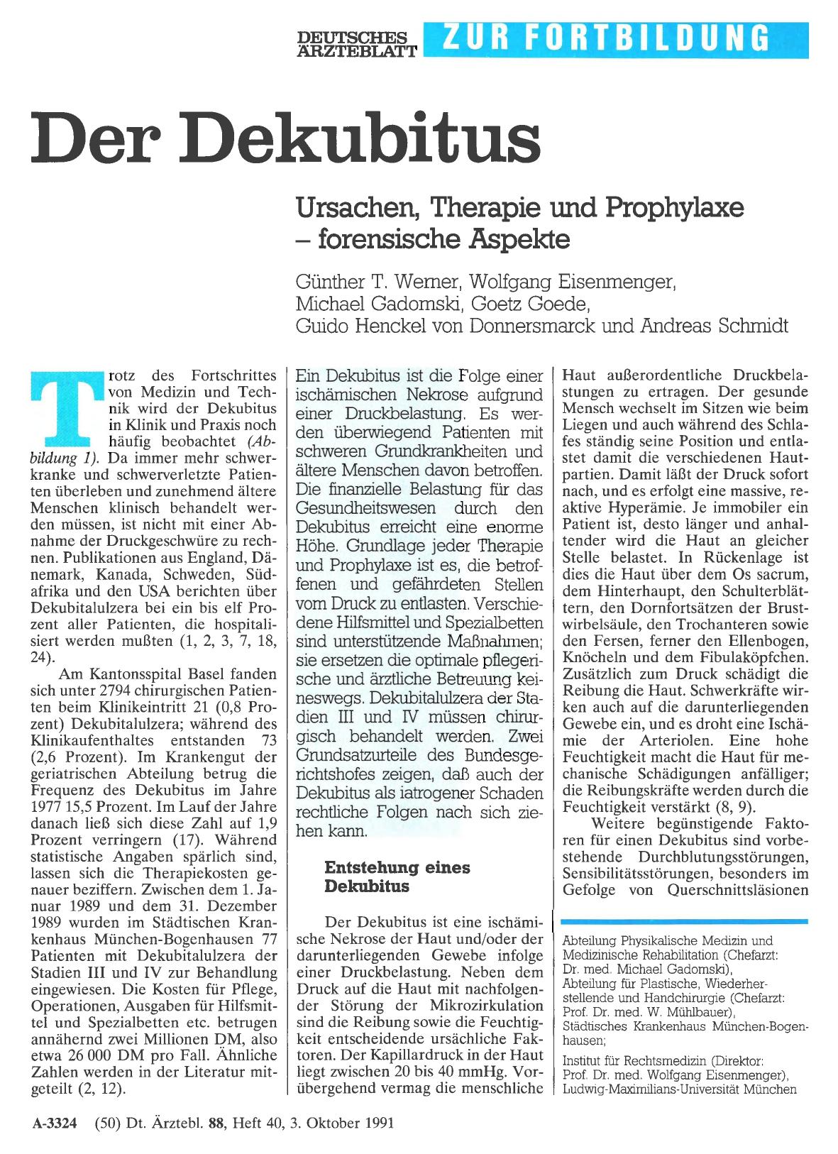 Vorschauseite 1: Der Dekubitus: Ursachen, Therapie und Prophylaxe - forensische Aspekte