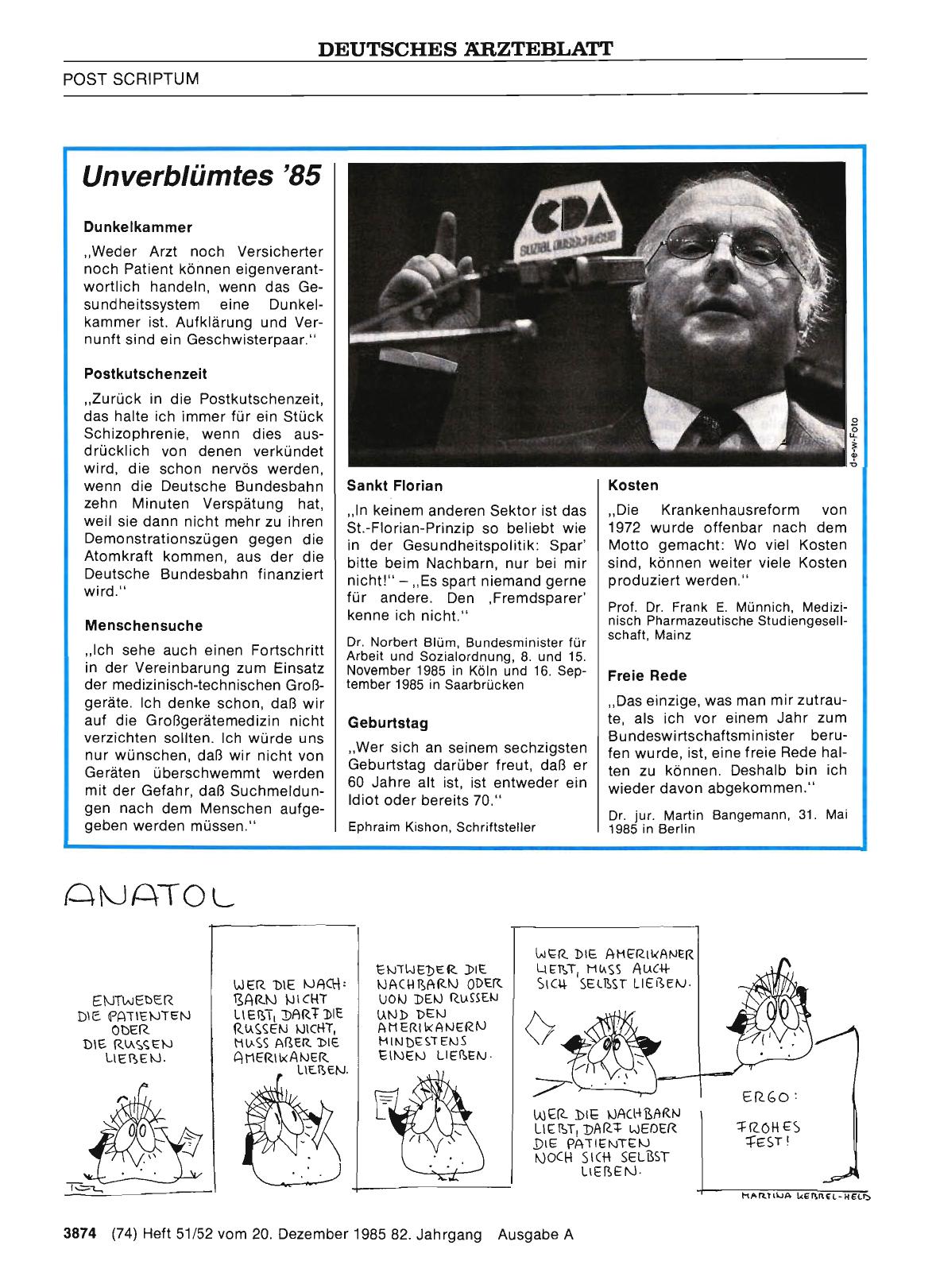 Vorschauseite 1: Unverblümtes '85