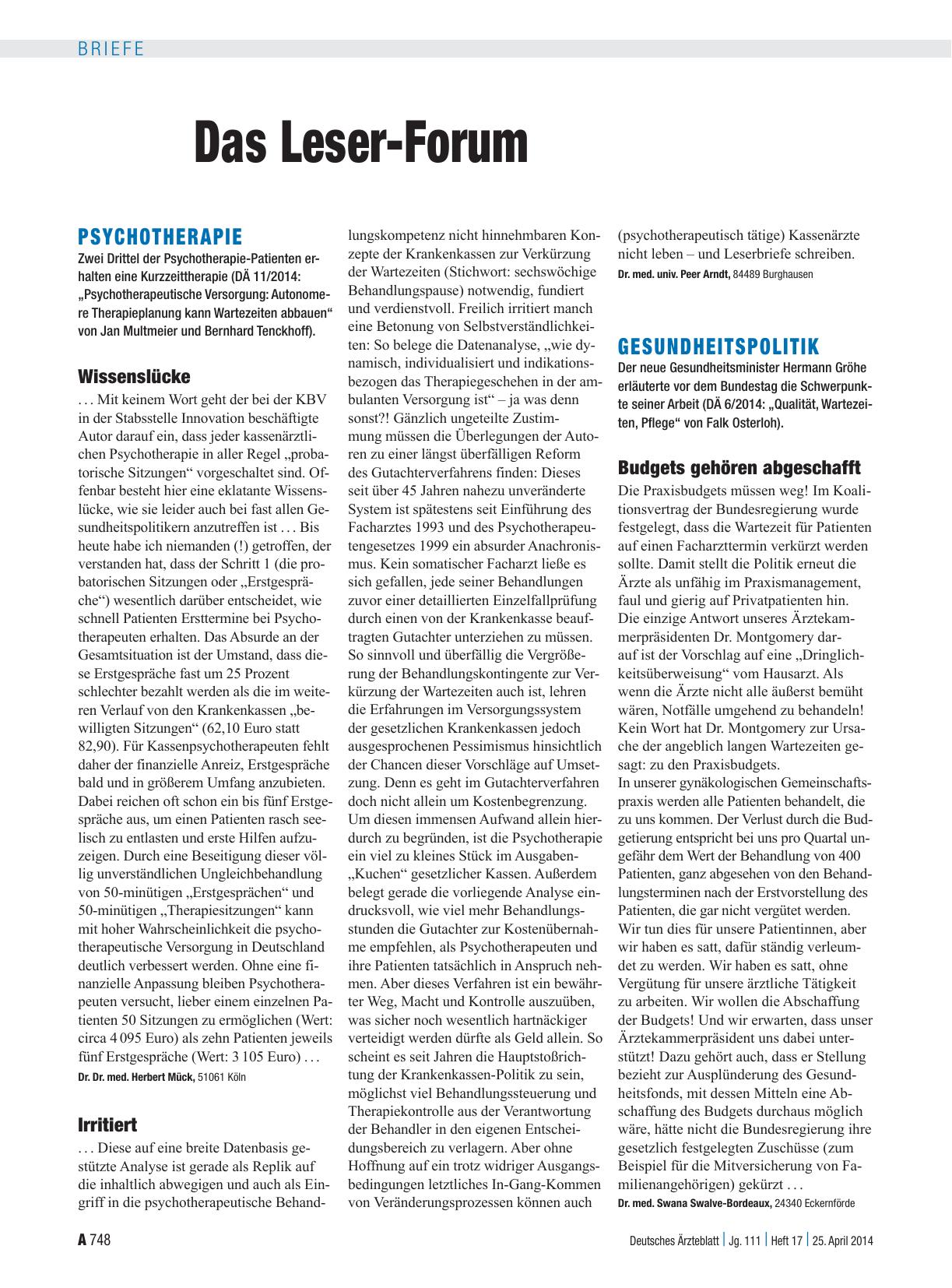 Vorschauseite 1: Psychotherapie: Irritiert