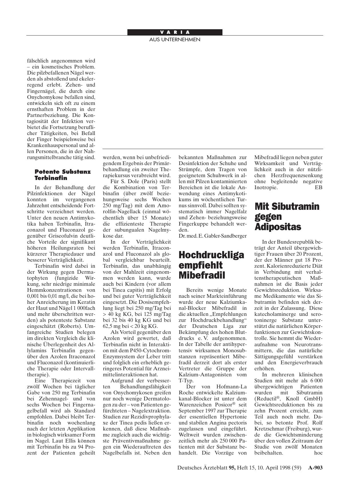 Vorschauseite 1: Hochdruckliga empfiehlt Mibefradil