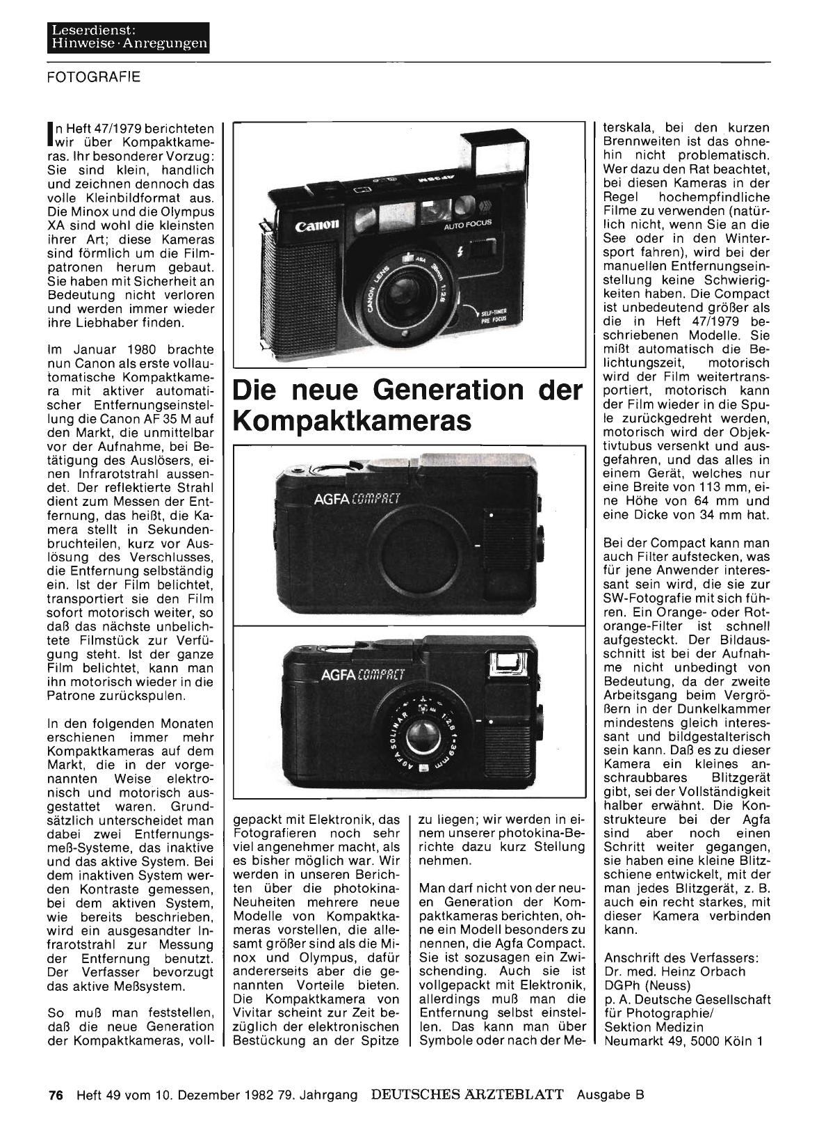 Vorschauseite 1: Die neue Generation der Kompaktkameras