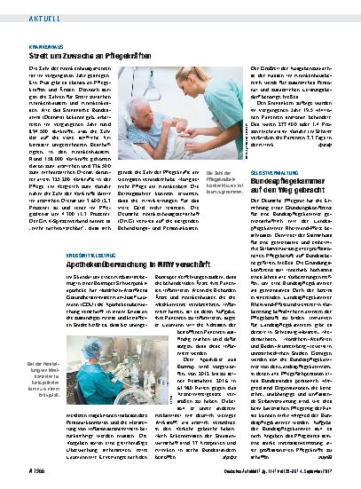 Vorschauseite 1: Krankenhaus: Streit um Zuwachs an Pflegekräften