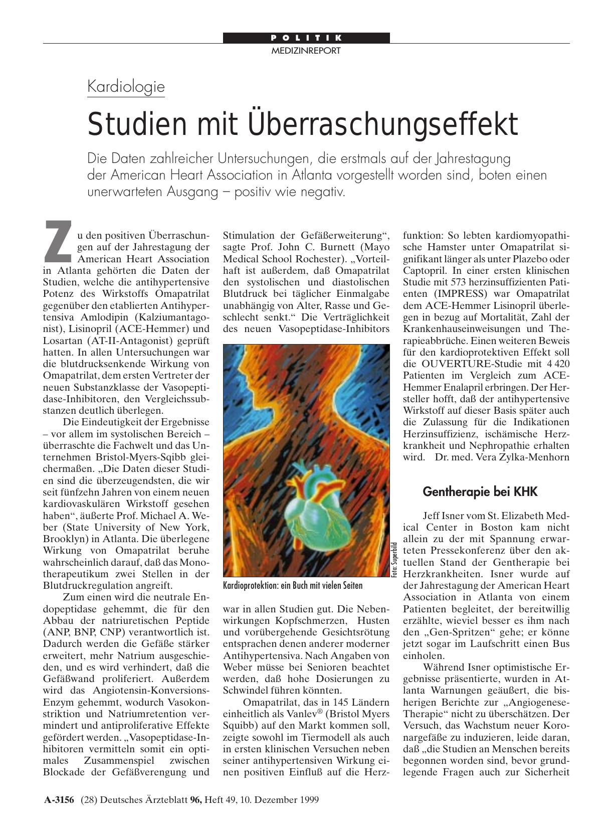 Vorschauseite 1: Kardiologie: Studien mit Überraschungseffekt