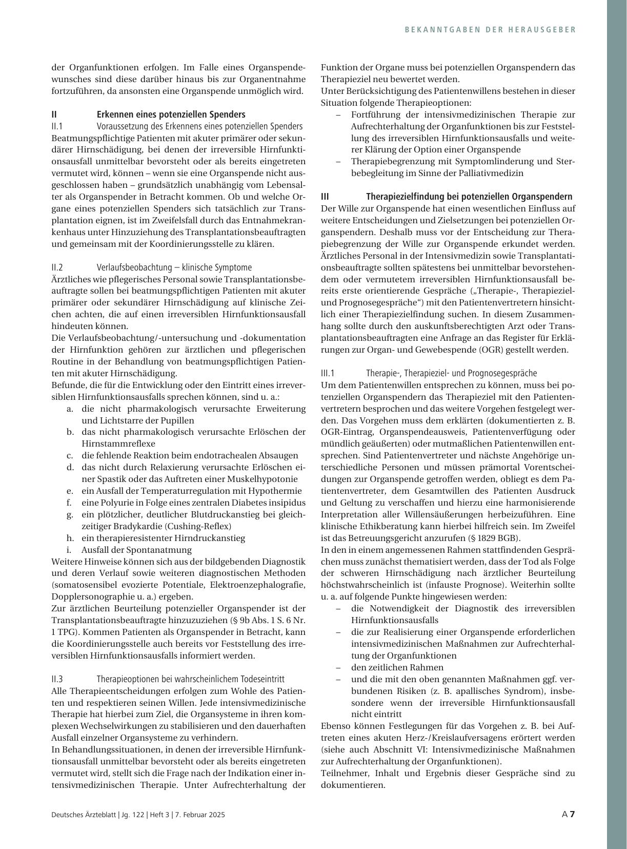 Vorschauseite 3: Beschluss der Bundesärztekammer über die aktualisierten und modular gestalteten Fortbildungsinhalte „Qualitätsbeauftragter Hämotherapie (QBH)“