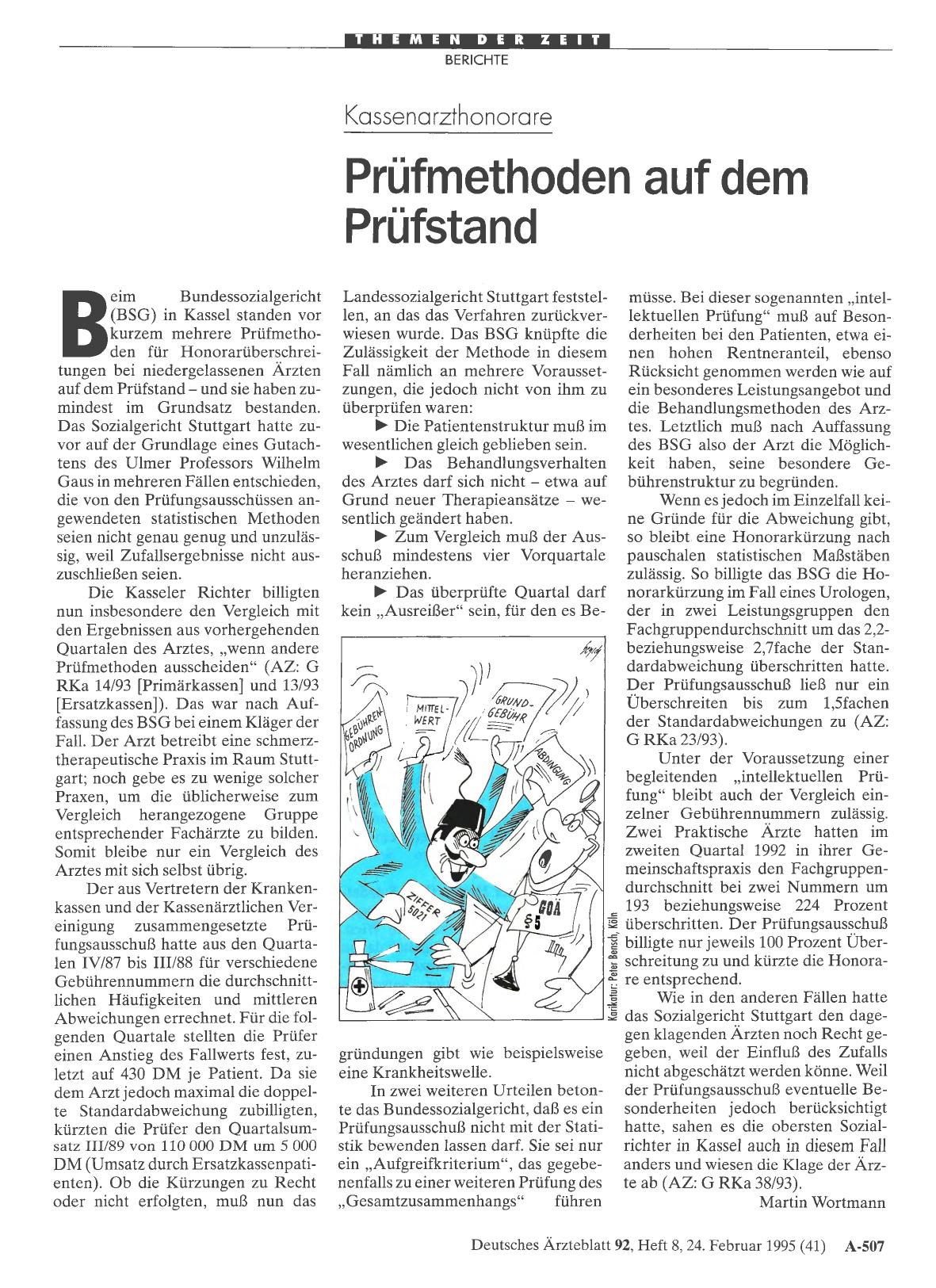 Vorschauseite 1: Kassenarzthonorare: Prüfmethoden auf dem Prüfstand