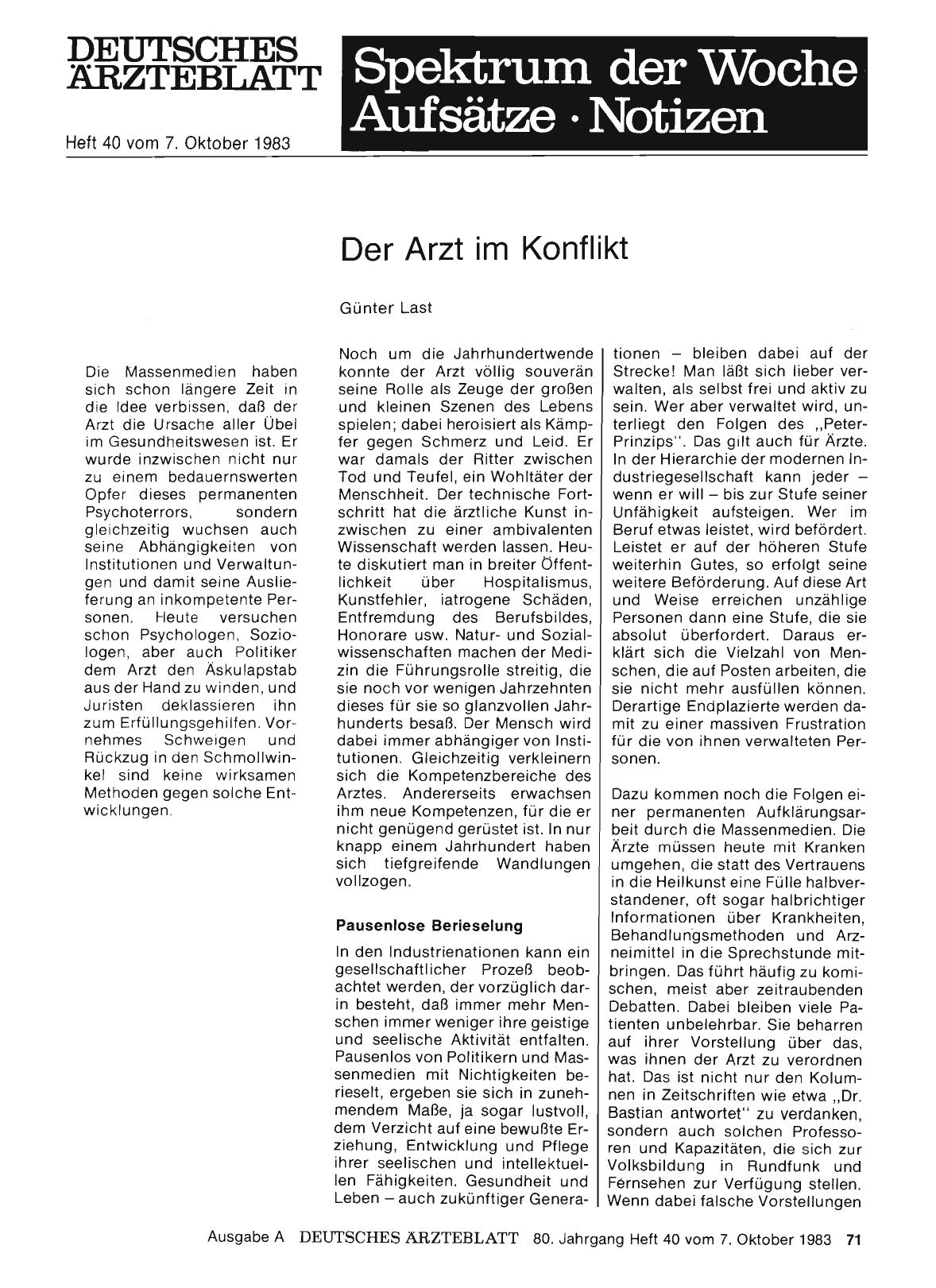 Vorschauseite 1: Der Arzt im Konflikt