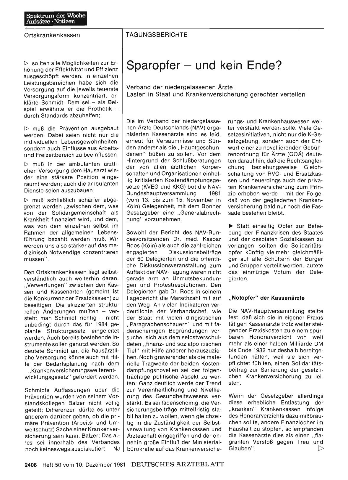 Vorschauseite 1: Sparopfer - und kein Ende?