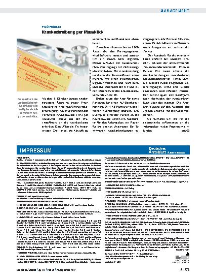Vorschauseite 1: Pilotprojekt: Krankschreibung per Mausklick