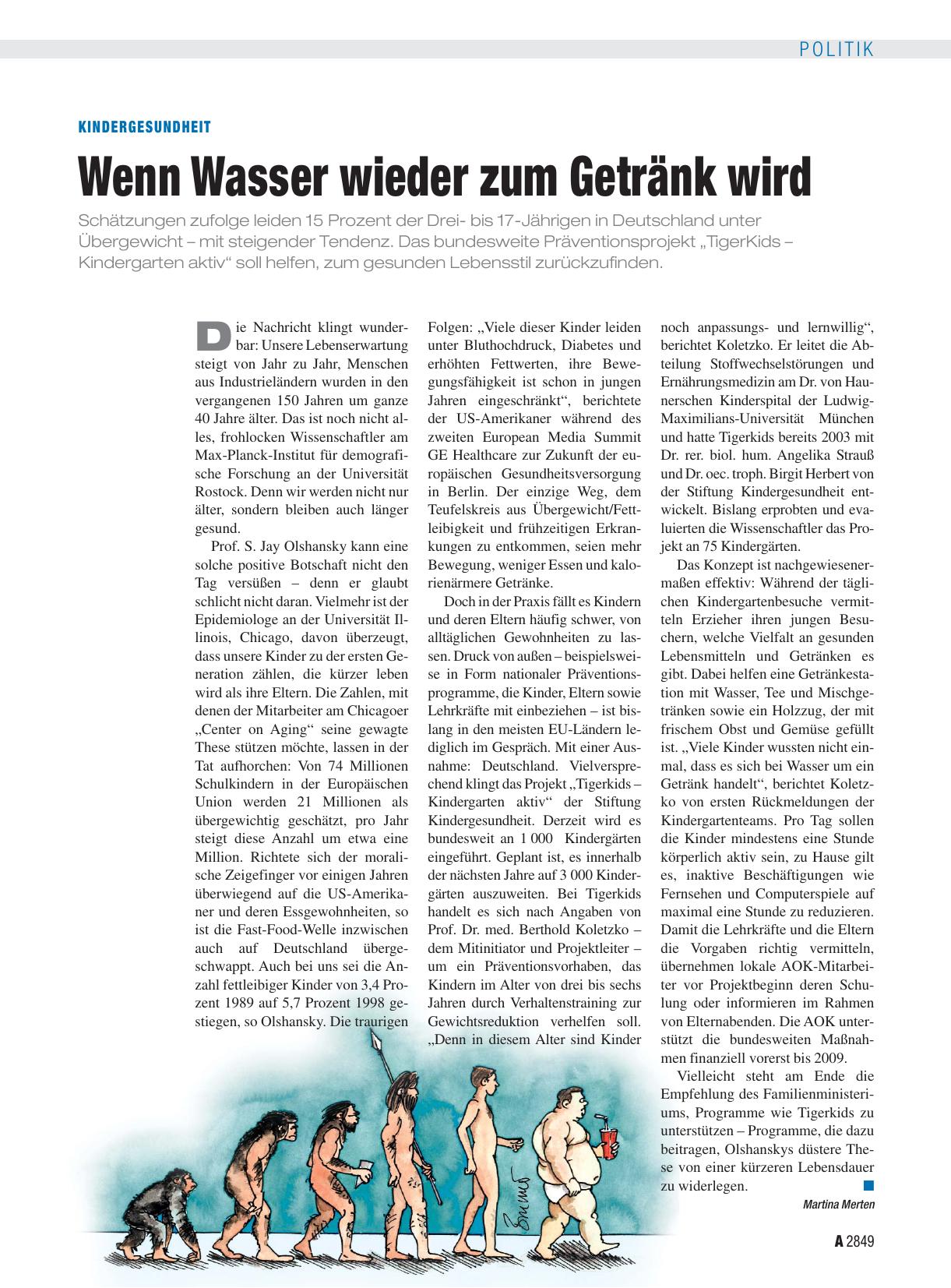 Vorschauseite 1: Kindergesundheit: Wenn Wasser wieder zum Getränk wird