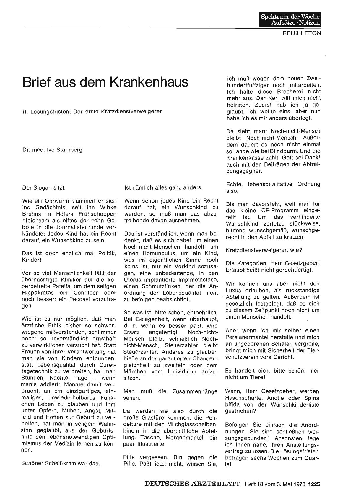Vorschauseite 1: Brief aus dem Krankenhaus