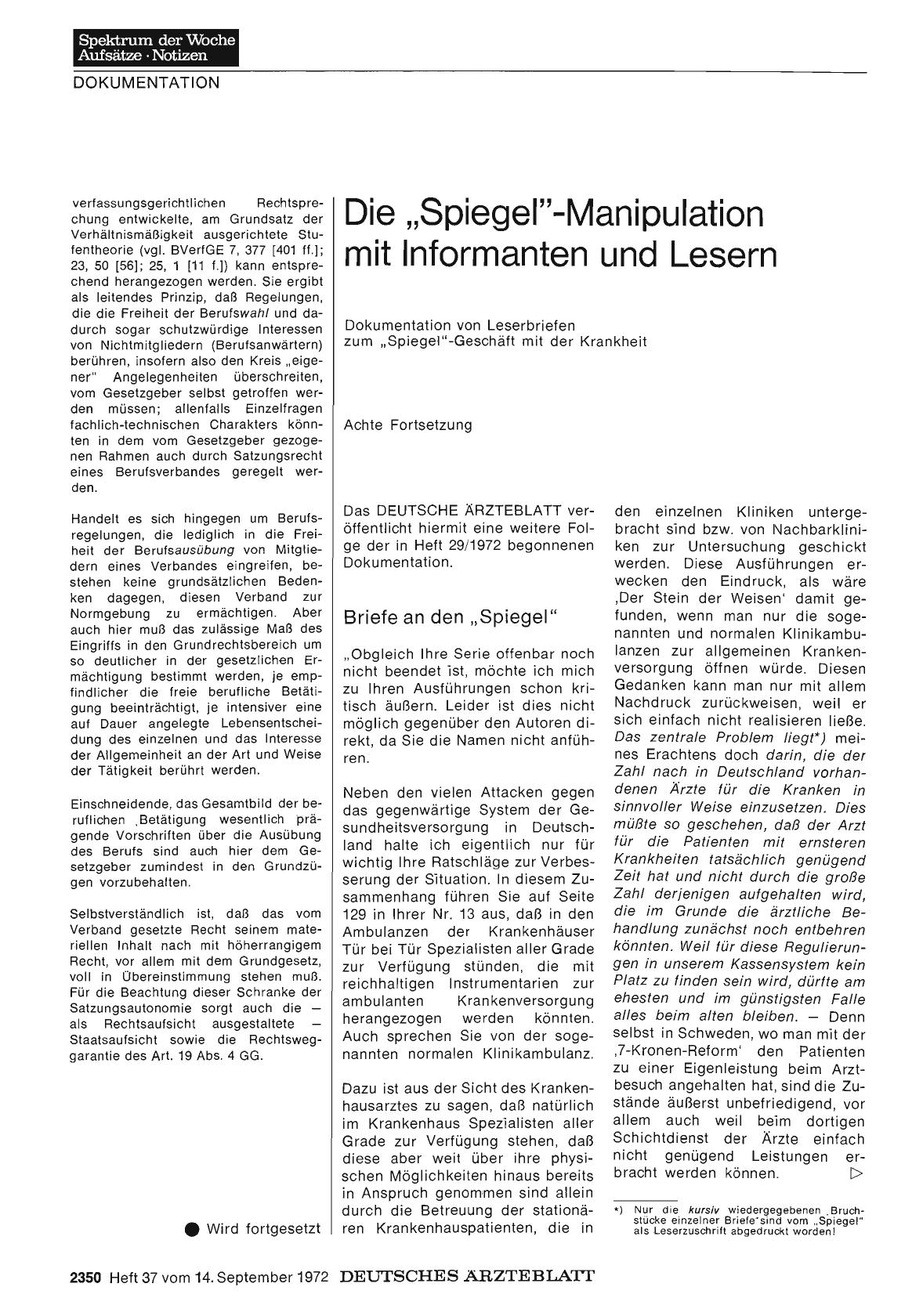 Vorschauseite 1: Die „Spiegel"-Manipulation mit Informanten und Lesern — Achte Fortsetzung