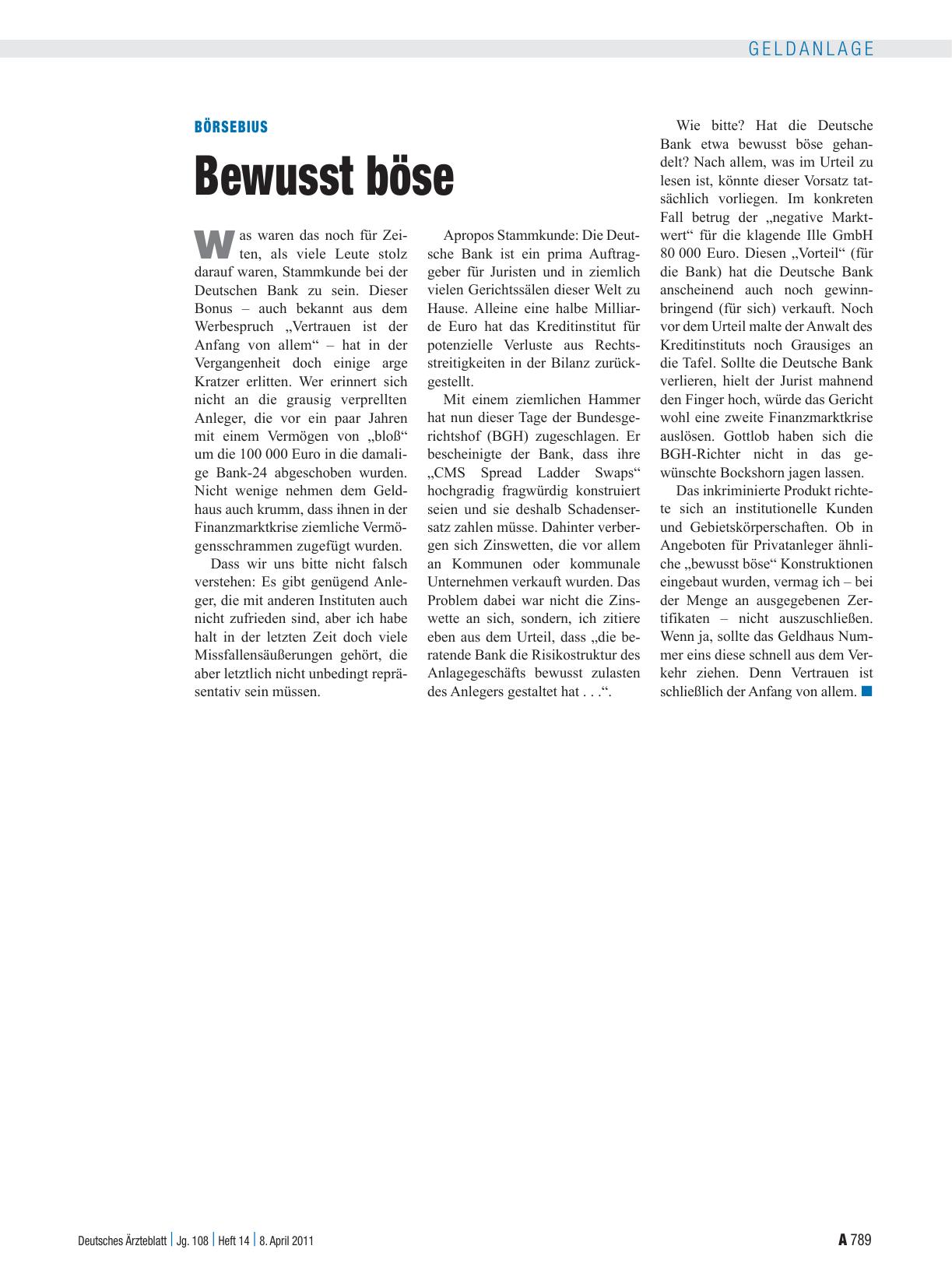 Vorschauseite 1: Börsebius: Bewusst böse