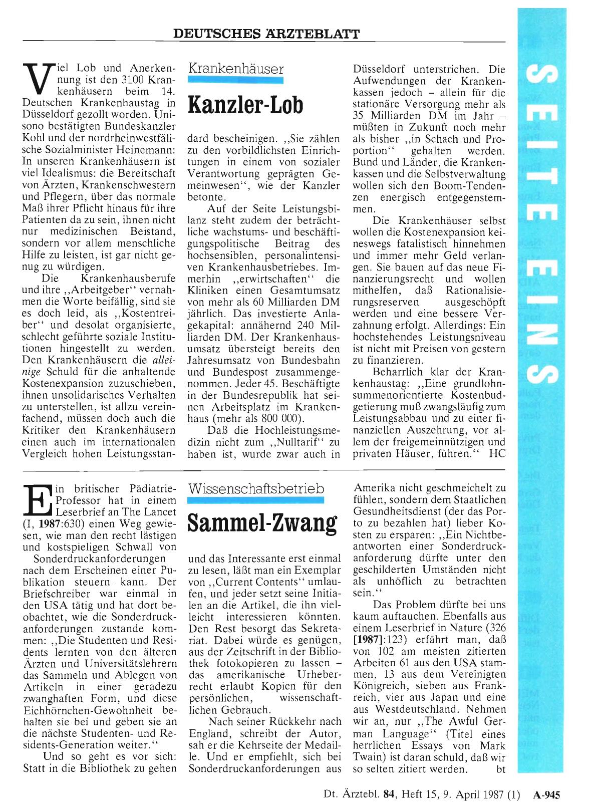 Vorschauseite 1: Wissenschaftsbetrieb Sammel-Zwang