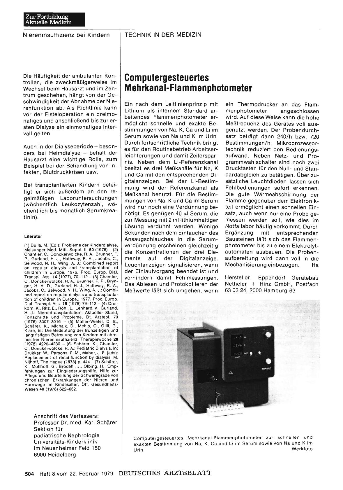 Vorschauseite 1: Computergesteuertes Mehrkanal-Flammenphotometer