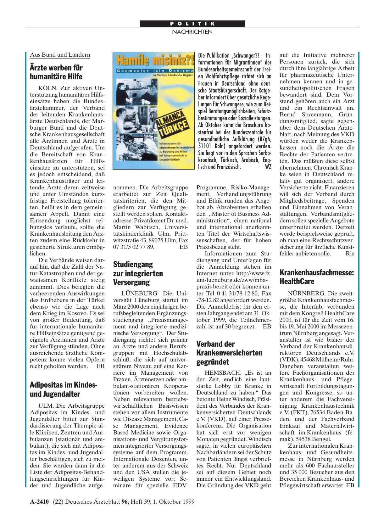 Vorschauseite 1: Studiengang zur integrierten Versorgung