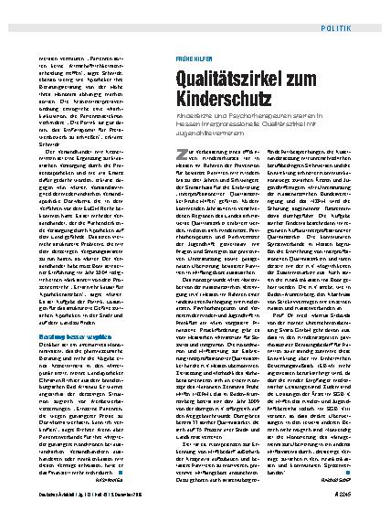 Vorschauseite 1: Frühe Hilfen: Qualitätszirkel zum Kinderschutz