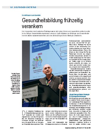 Vorschauseite 1: Vom Wissen zum Handeln: Gesundheitsbildung frühzeitig verankern