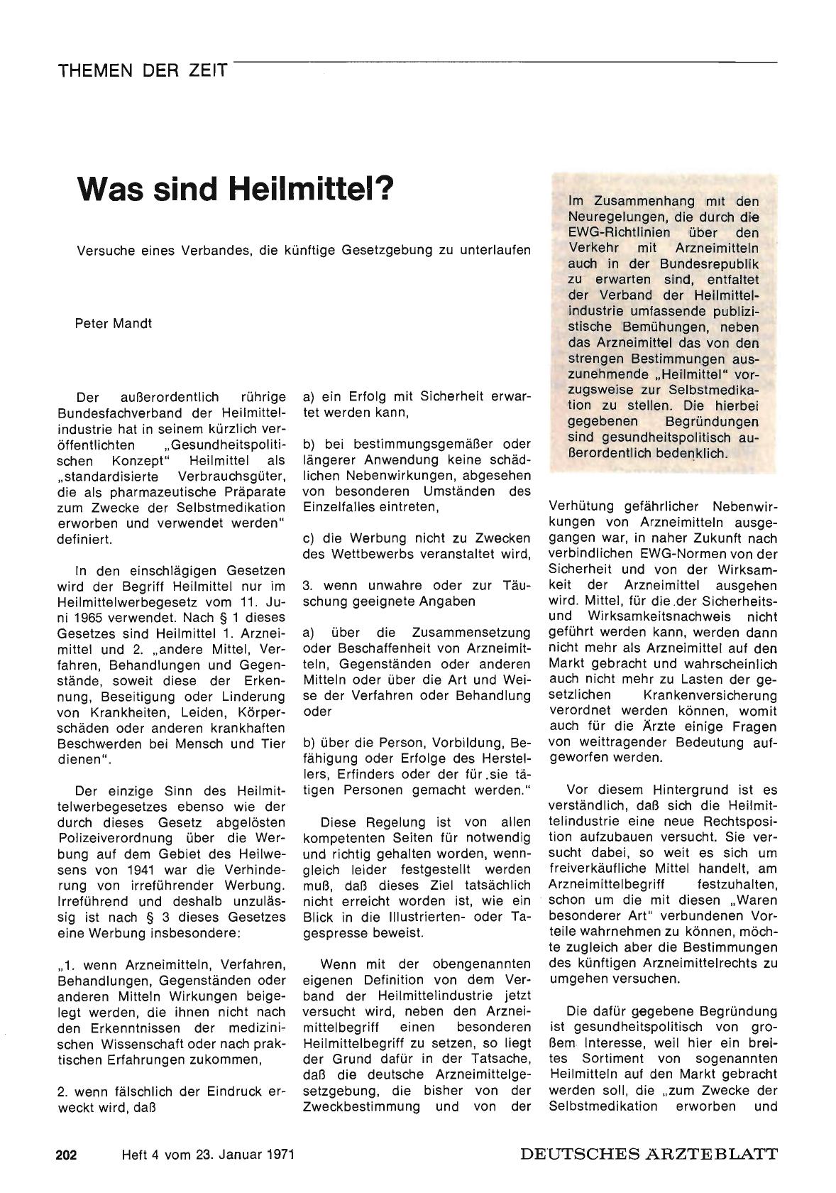 Vorschauseite 1: Was sind Heilmittel? Versuche eines Verbandes, die künftige Gesetzgebung zu unterlaufen