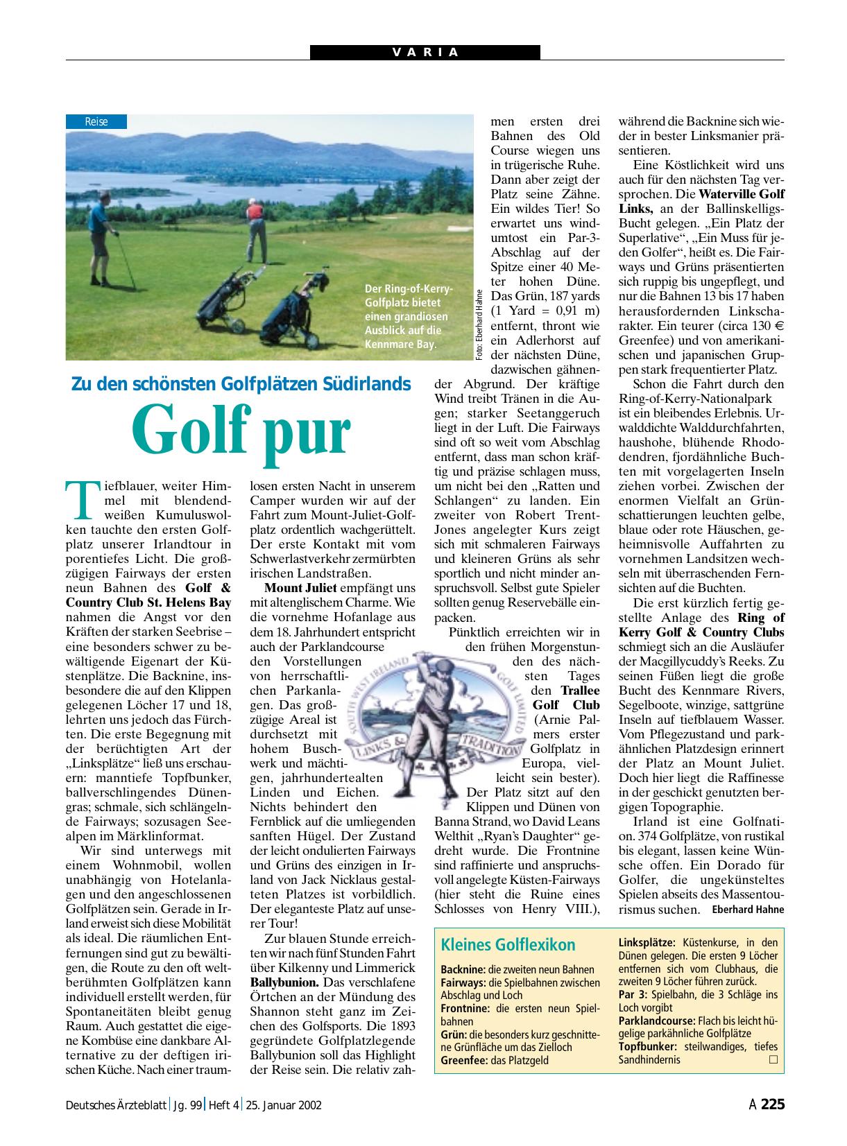 Vorschauseite 1: Zu den schönsten Golfplätzen Südirlands: Golf pur