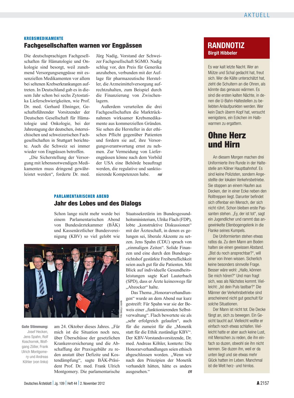 Vorschauseite 1: Parlamentarischer Abend: Jahr des Lobes und des Dialogs