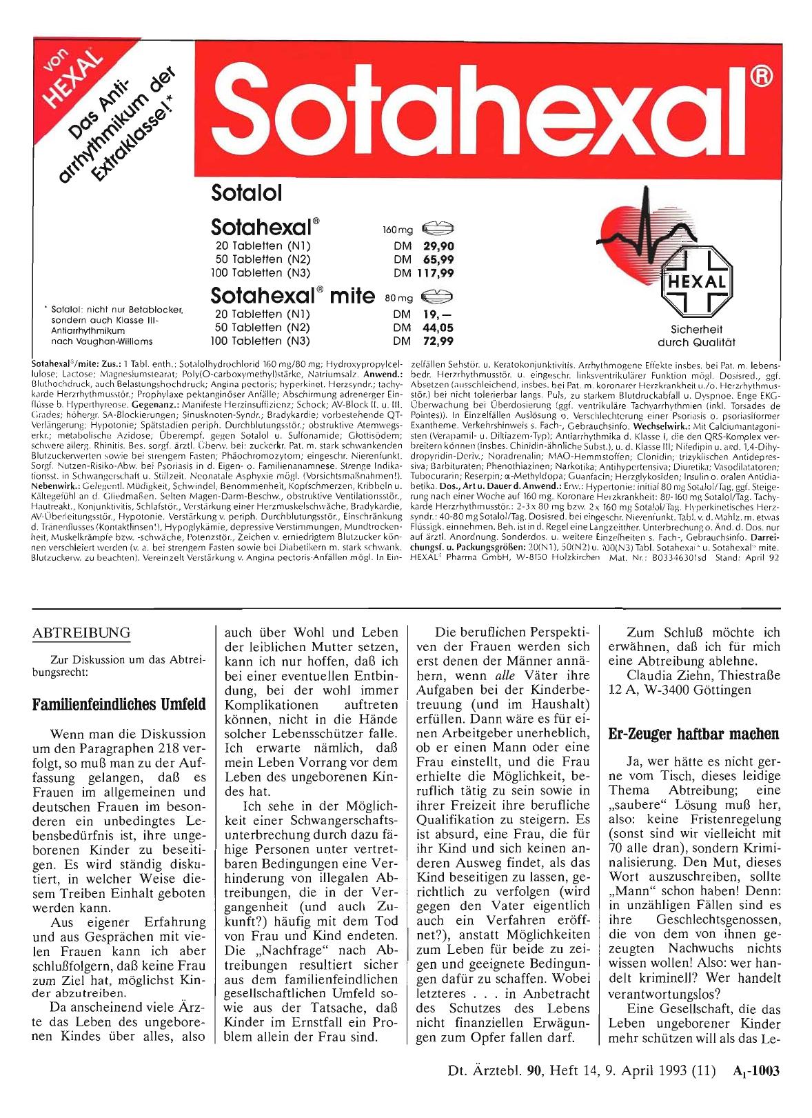 Vorschauseite 1: ABTREIBUNG: Er-Zeuger haftbar machen