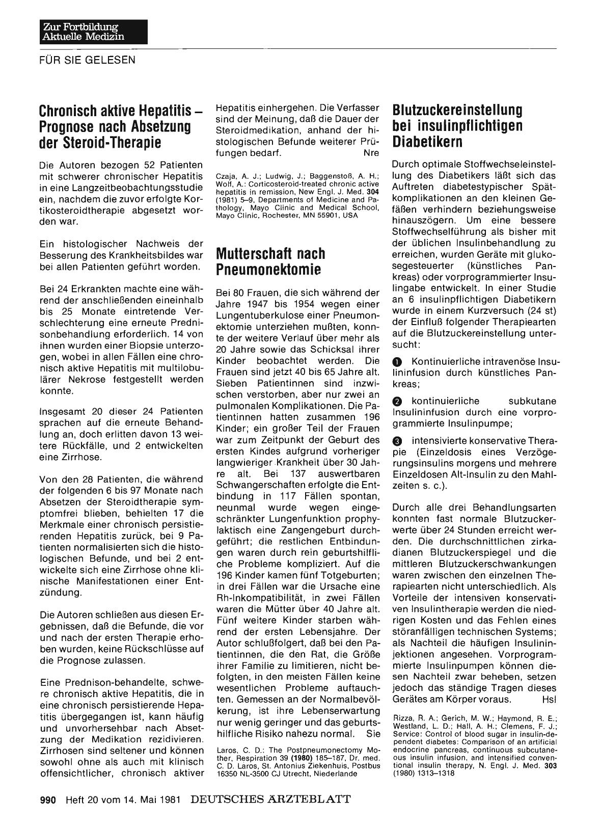 Vorschauseite 1: Blutzuckereinstellung bei insulinpflichtigen Diabetikern