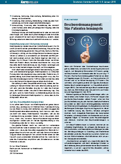 Vorschauseite 1: Beschwerdemanagement: Was Patienten bemängeln