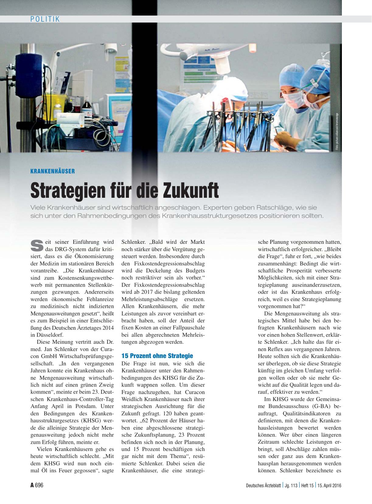 Vorschauseite 1: Krankenhäuser: Strategien für die Zukunft