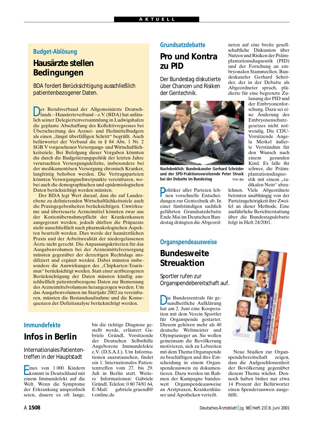 Vorschauseite 1: Budget-Ablösung: Hausärzte stellen Bedingungen