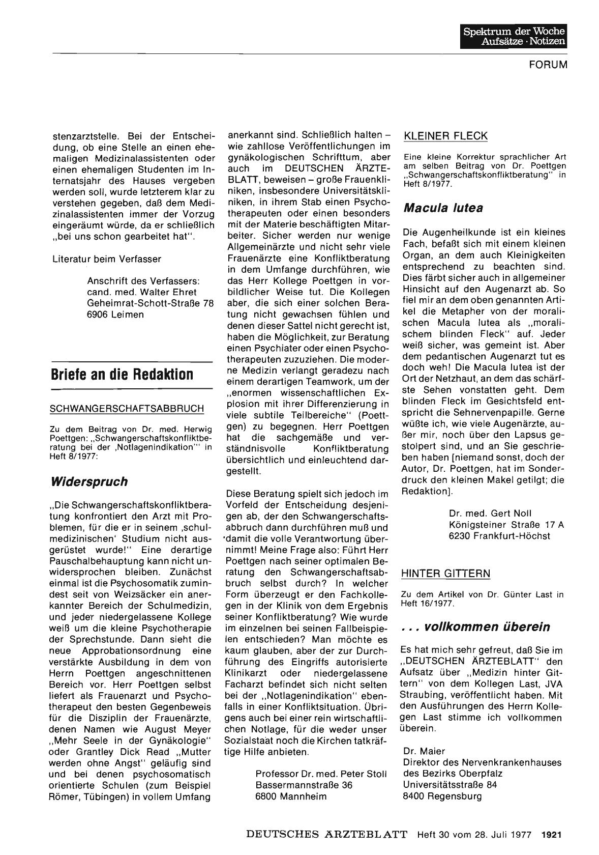 Vorschauseite 1: SCHWANGERSCHAFTSABBRUCH: Widerspruch