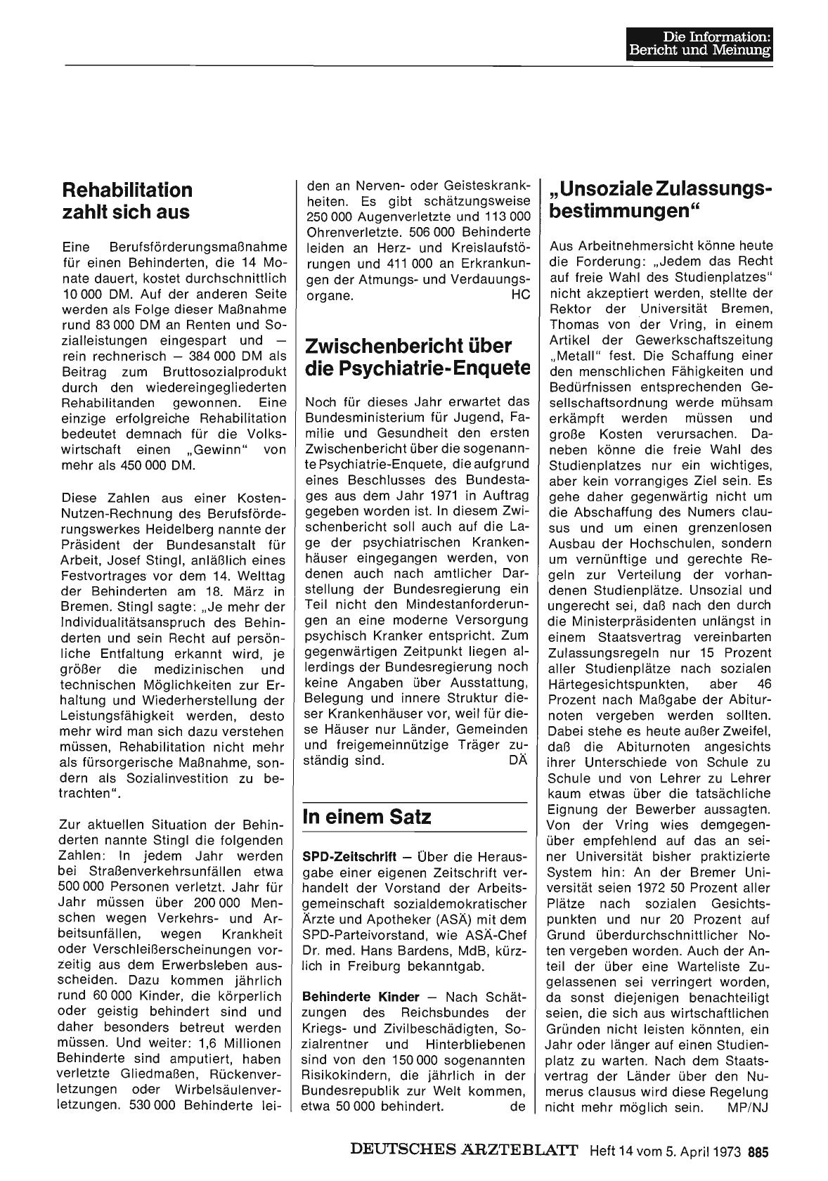 Vorschauseite 1: Zwischenbericht über die Psychiatrie-Enquete