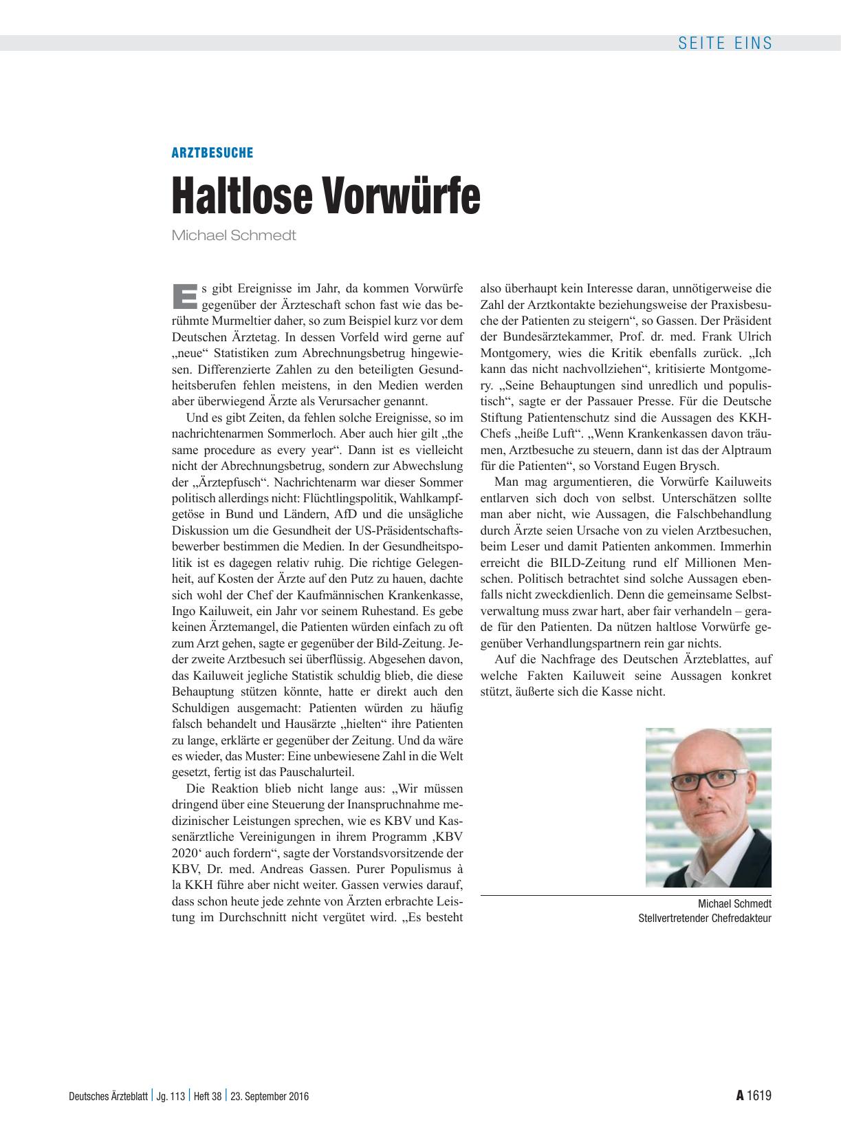 Vorschauseite 1: Arztbesuche: Haltlose Vorwürfe